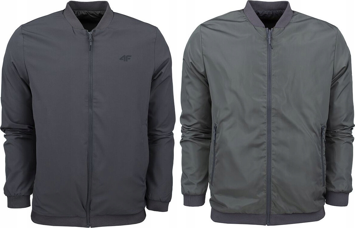Pánská Bunda 4F Oboustranná M013 Olivová/šedá 4FSS23TJACM013 vel. XL