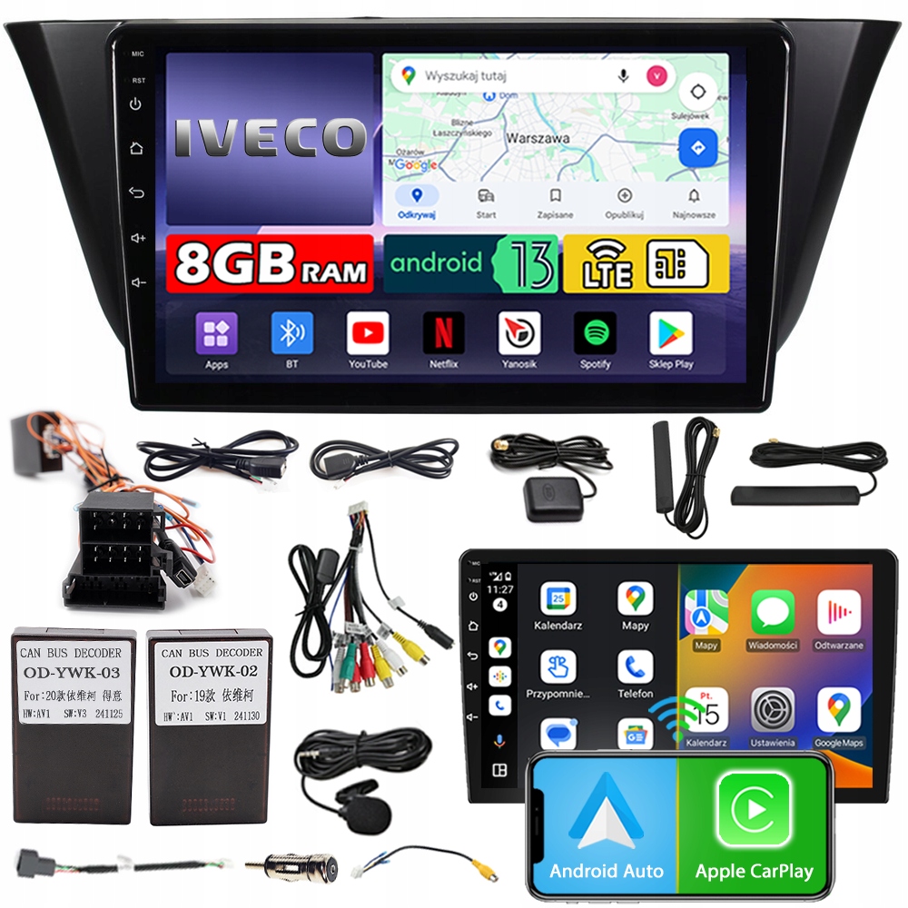 Autorádio Ncs ZQ9 Iveco Daily 2013-2023 Android 8GB Lte