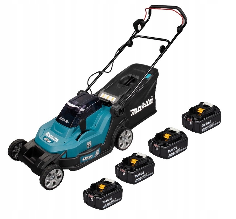 Makita Aku Kosiarka Lxt 2x18V 36V 43CM 50L 4x3Ah BL1830 DLM432Z