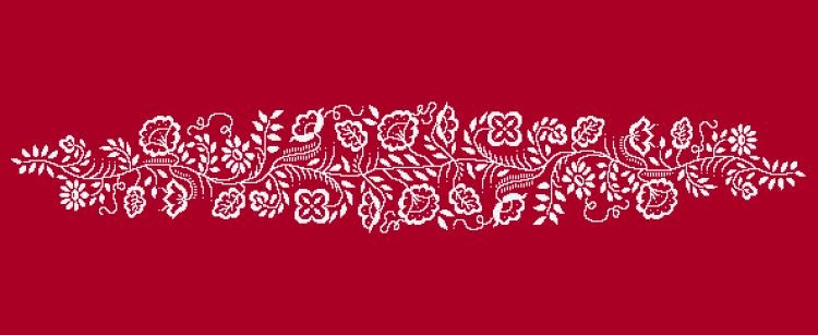 Křížková výšivka Vyšívací sada Běhoun Bílá výšivka