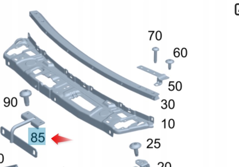 Držák Předního Pásu Mercedes C Třída W206 Centrální A2068980100