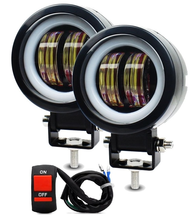 Halogeny motocyklowe RING LED lampy reflektory