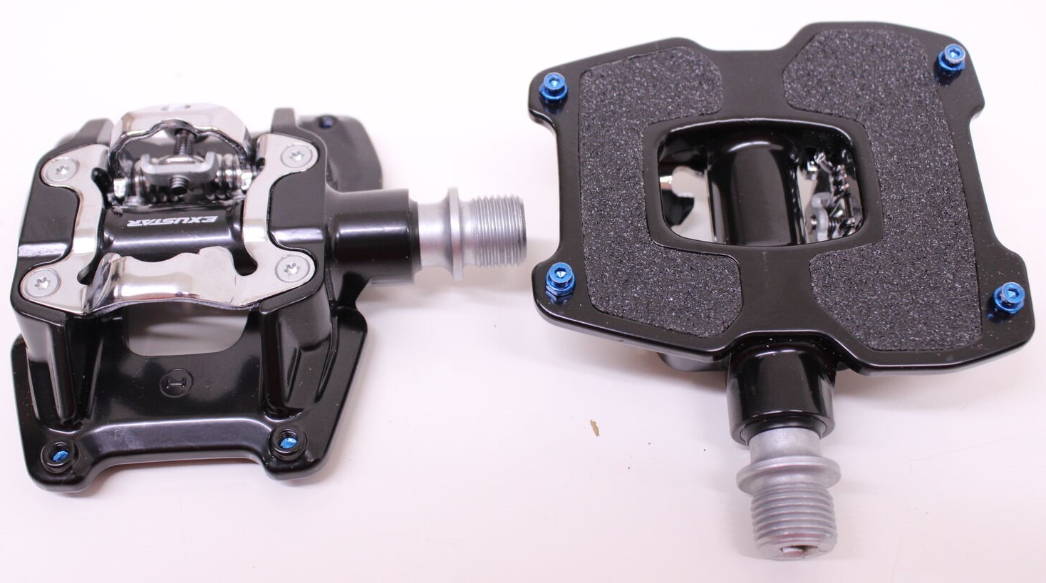 Mtb pedály Exustar PM831 2v1 Spd plošinové univerzály Lsl