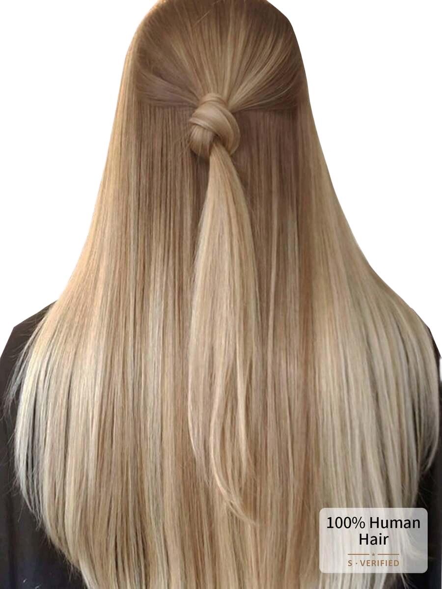 9AM Hair Blond Připínací Vlasy Klipy S07__50 CM