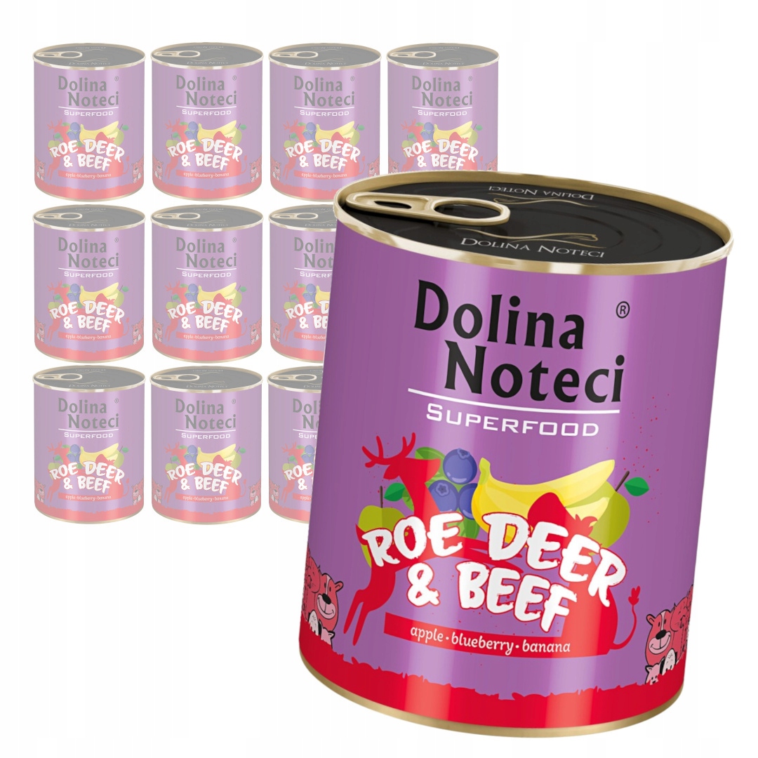 Dolina Noteci Superfood Srna Hovězí 12x800g Vlhké Krmivo pro psy