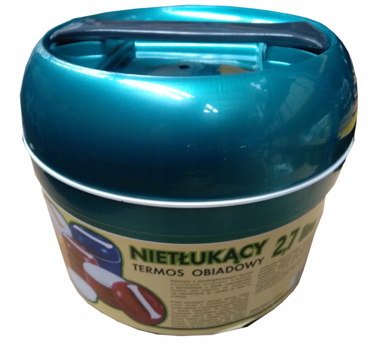 Termos obiadowy na lunch Pojemnik Nietłukący 2,7 L zielony Pojemność 2.7 l