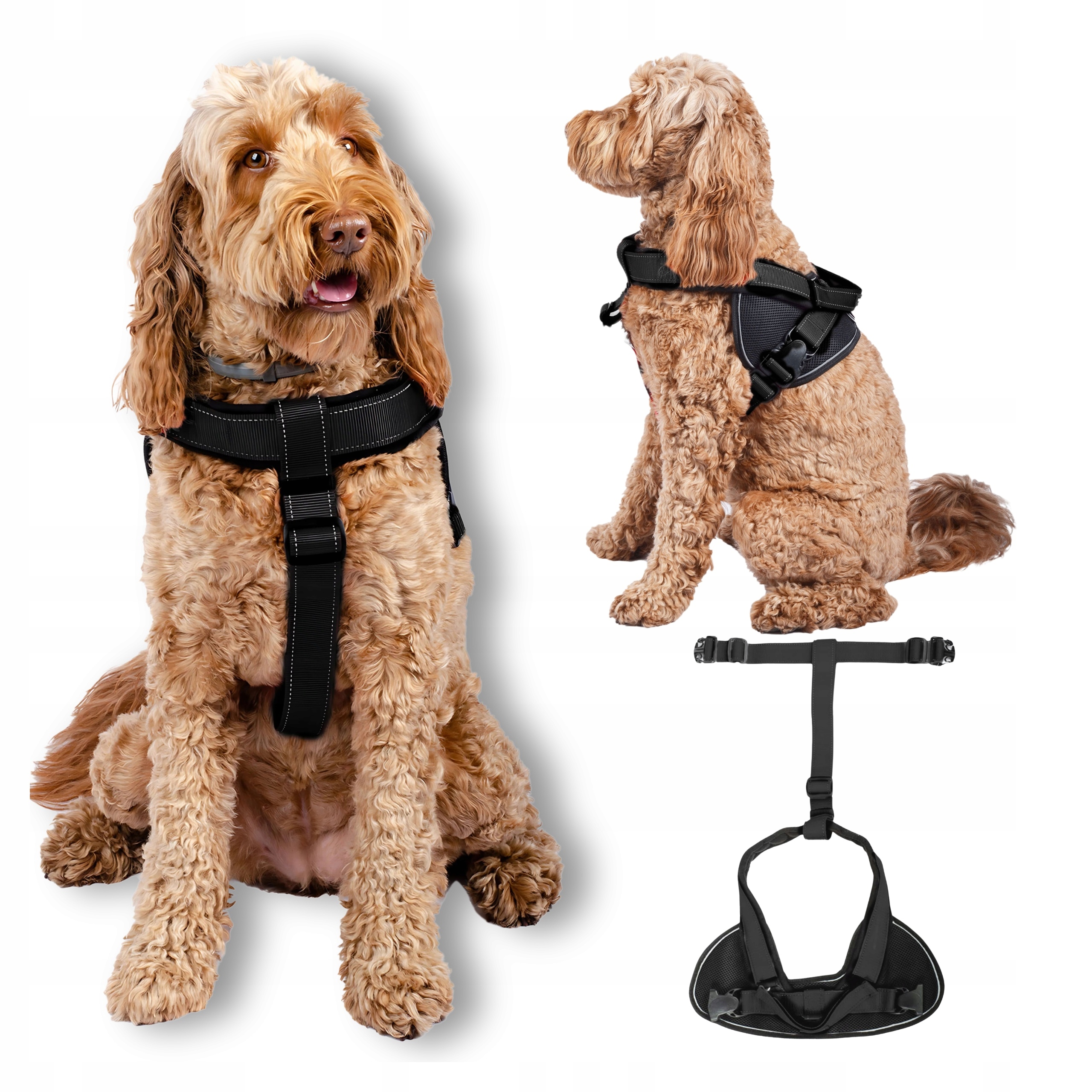 Levně Postroje pro psa Beztlakové Nastavitelné Silné vel. L Lehké Reflexní Pohodlné