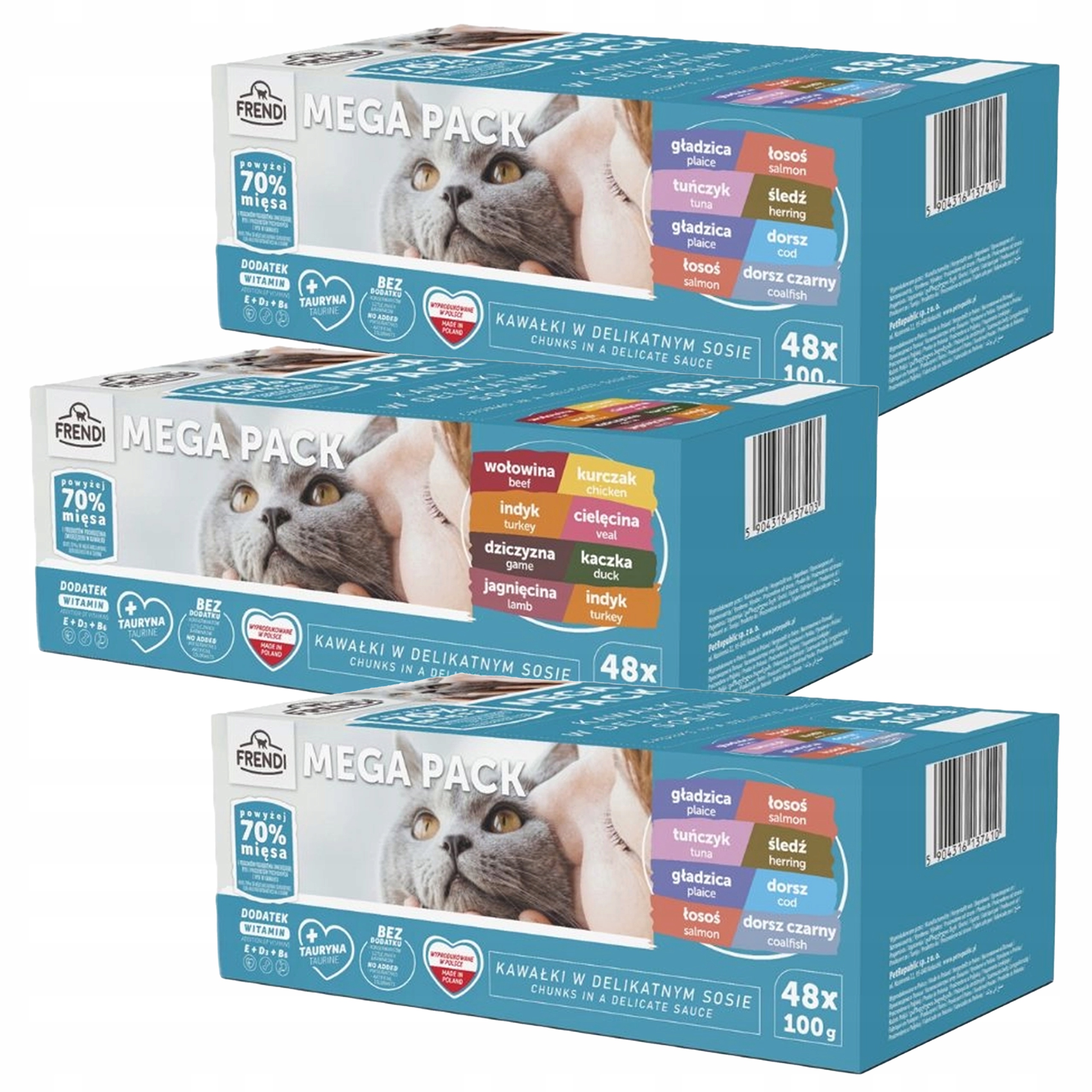 Frendi kousky v omáčce krmivo mokré pro kočky mix chutí 144 x 100 g