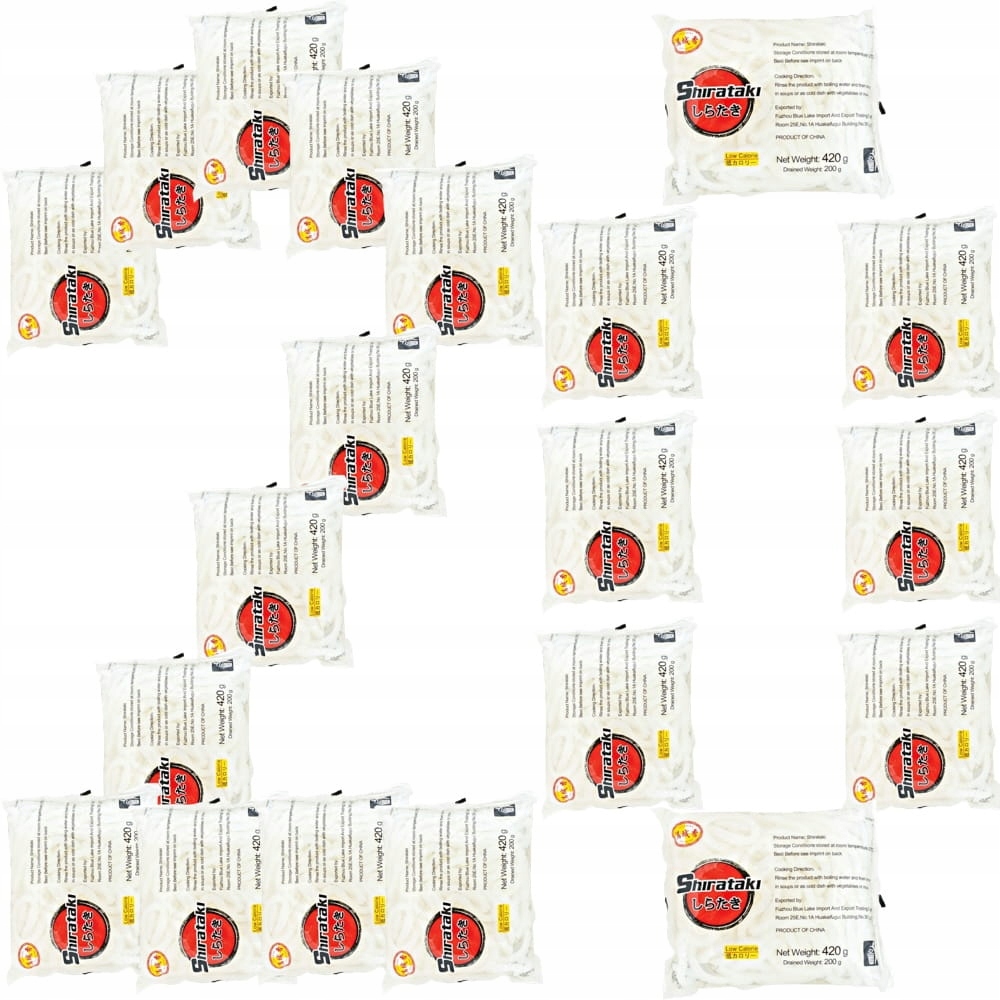 Levně 20x Těstoviny Shirataki Konjac bezlepkové Udon Zdravá strava bez kalorií 400 g