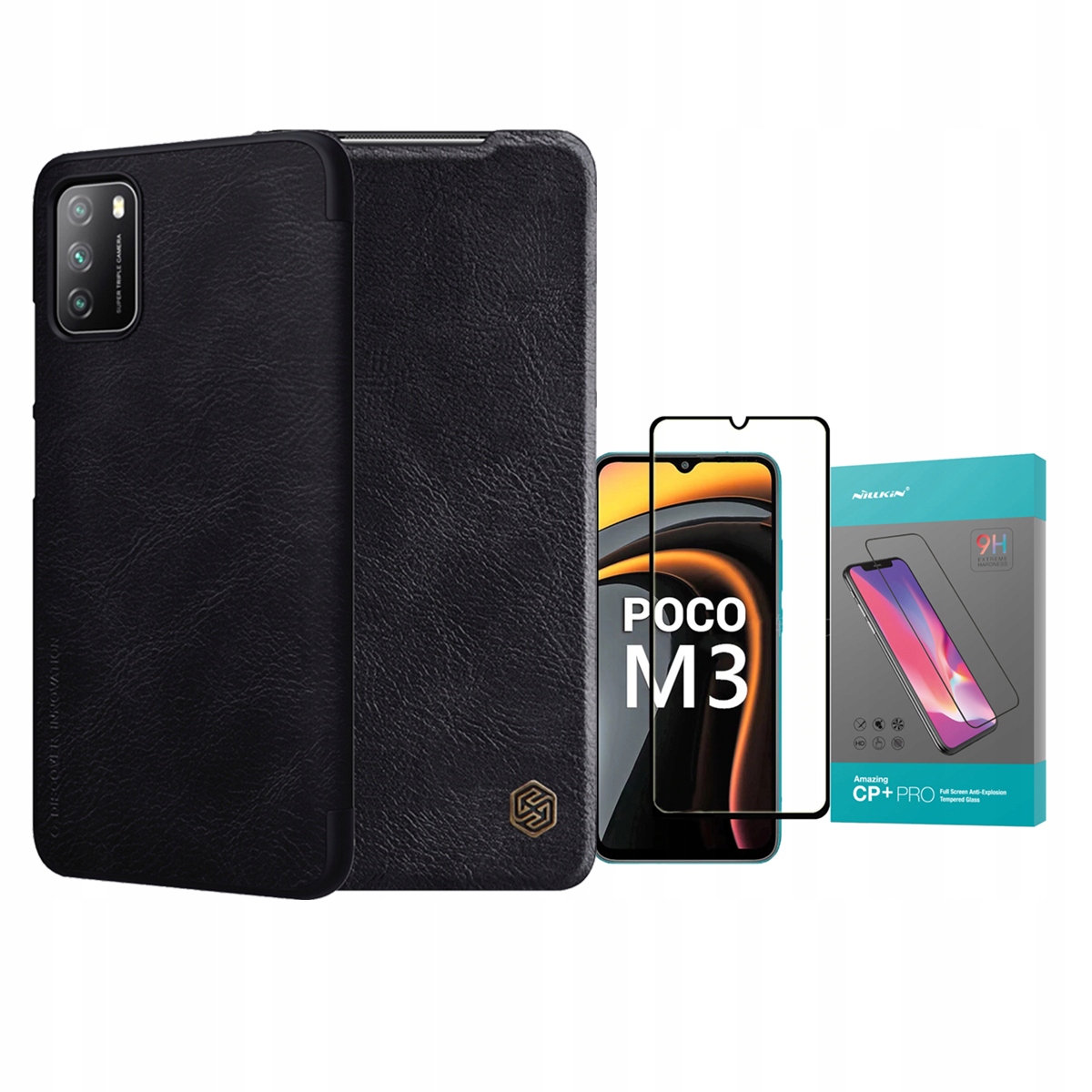 

Nillkin Qin Etui Do Xiaomi Poco M3 + Szkło Nillkin