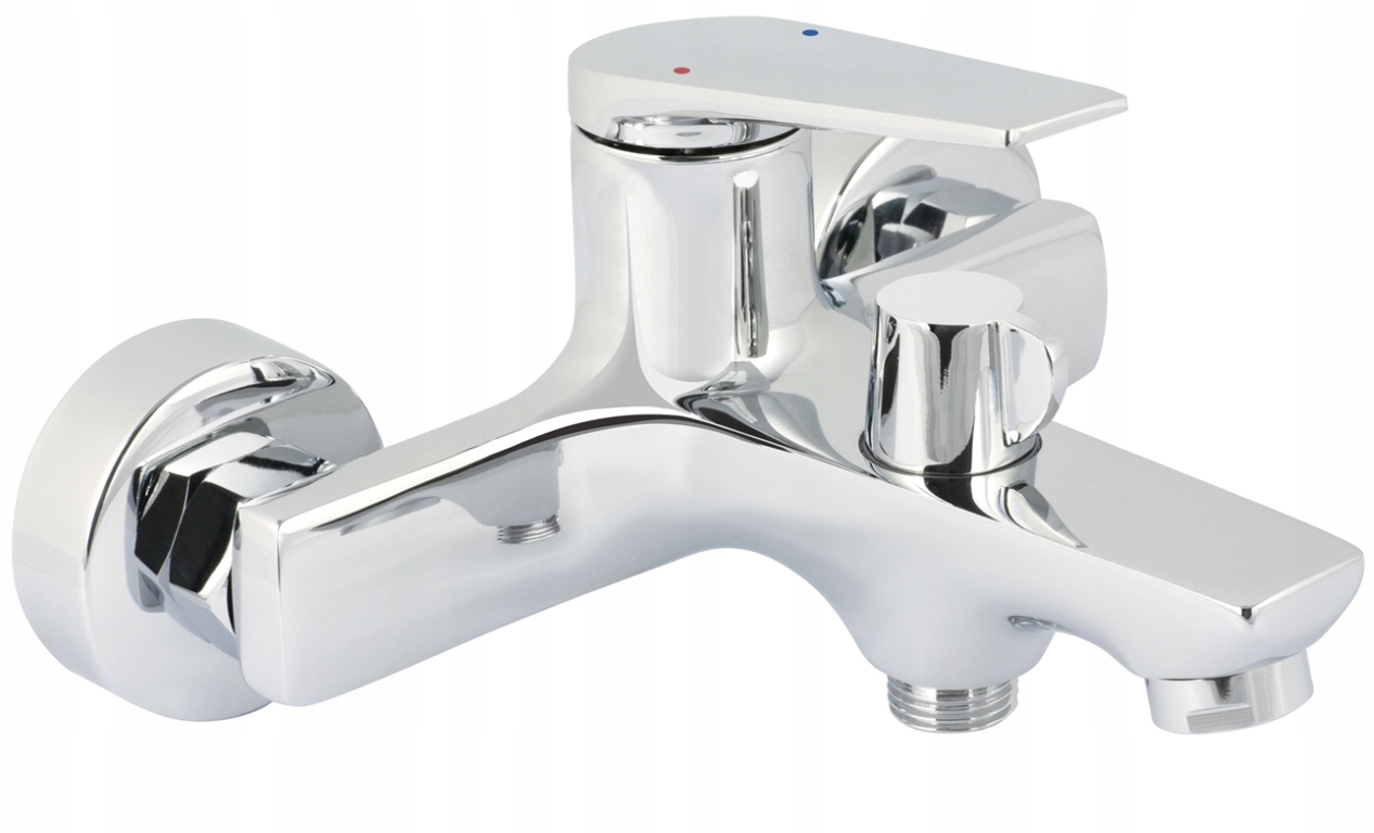 Nástenná jednopáková vaňová batéria s prevzdušňovačom Strieborná chrómovaná