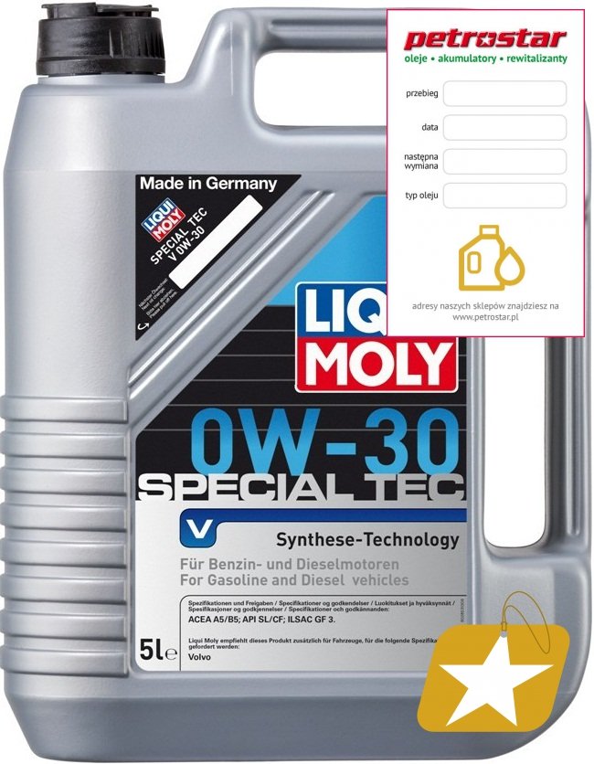 LIQUI MOLY SPECIAL TEC V 0W30 A5/B5 VOLVO 5L -