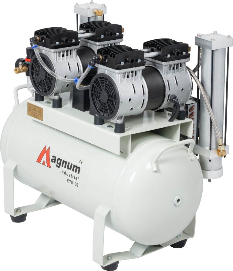 KOMPRESOR BEZOLEJOWY STOMATOLOGICZNY MAGNUM EYK-50 8bar, 230V, CHŁODNICA Marka Magnum