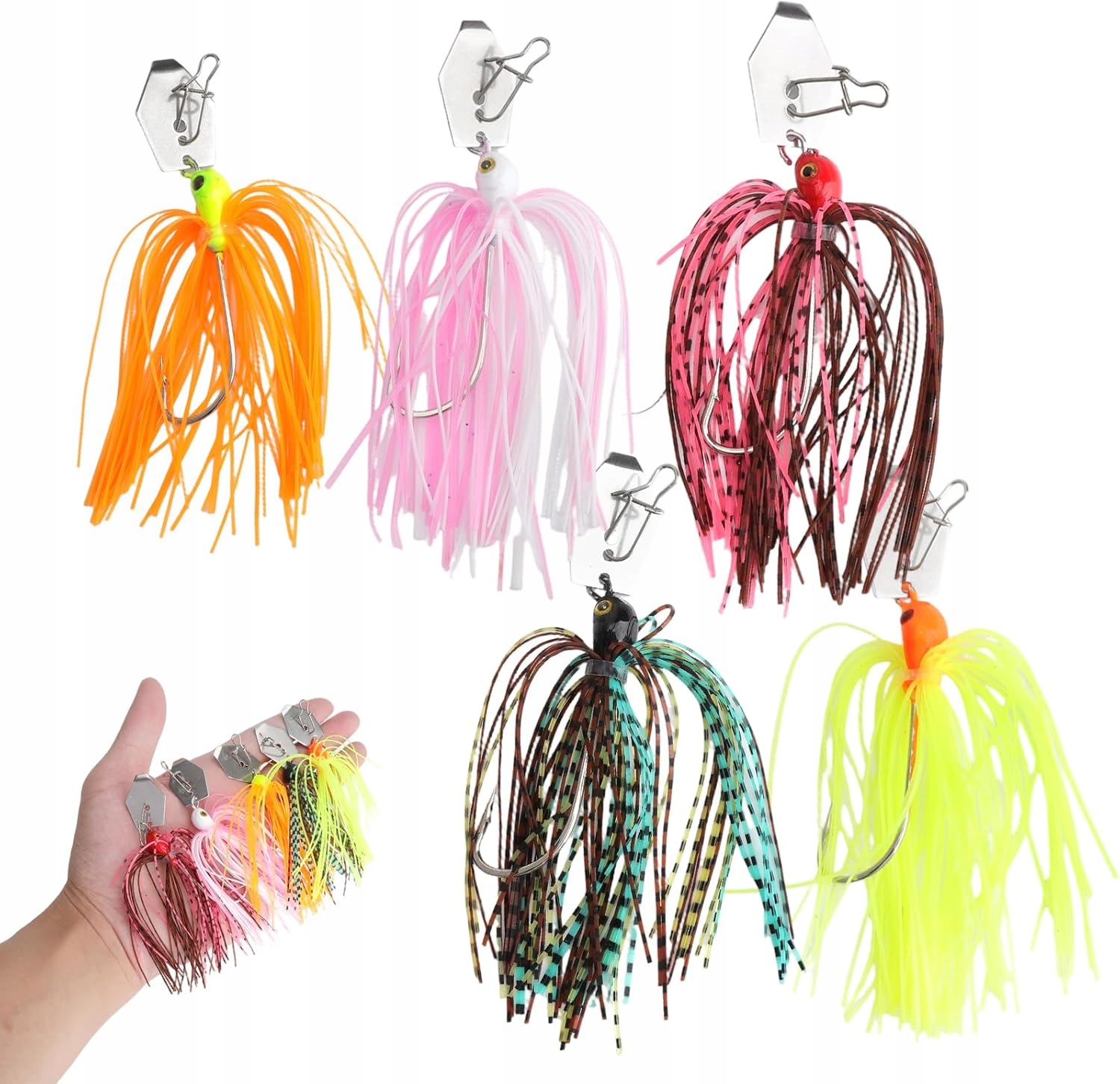 PRZYNĘTY WĘDKARSKIE SPINNERBAIT 5 SZTUK 10,5 CM NA SZCZUPAKA OKONIA