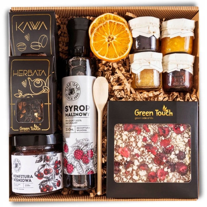 Levně Dárkový Koš Dárek K Vánocům Sada Čaj Káva Premium Box Sirup