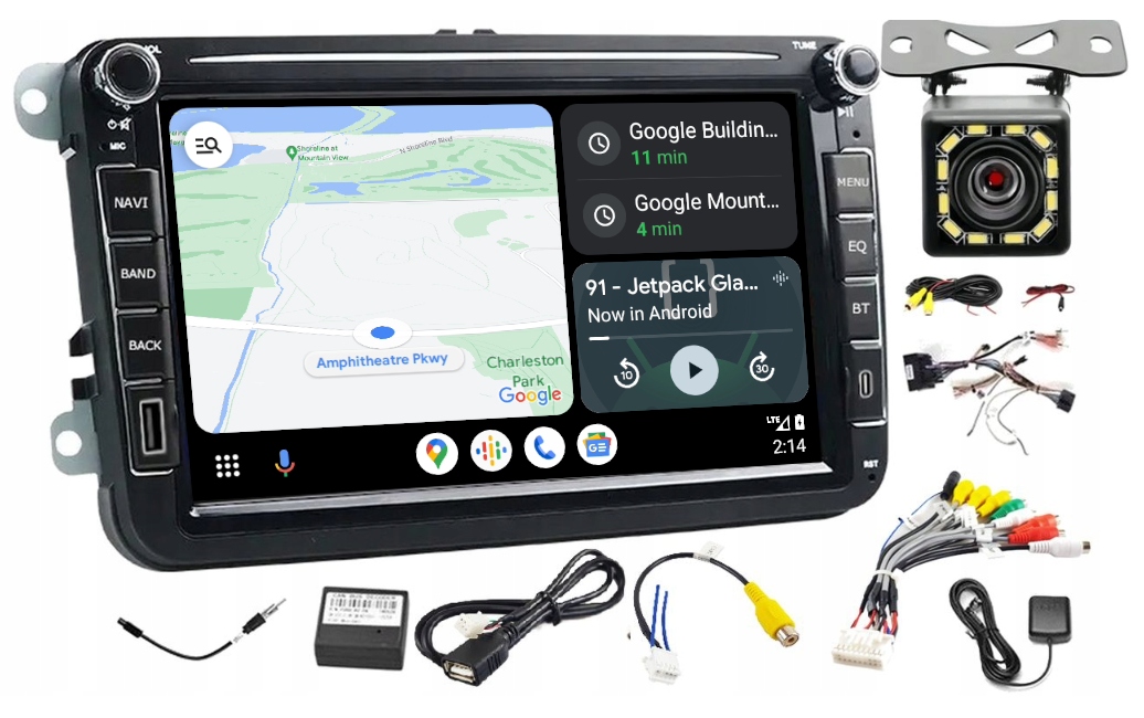 Rádio Navigácia Gps Andorid Vw Jetta 2005-2010 Carplay Wifi Usb 6GB 128GB