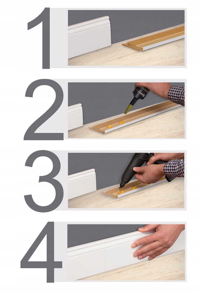 KLEJ MONTAŻOWY DO LISTWA PRZYPODŁOGOWA BIAŁA MDF LAMEL PŁYTA Marka Golddoor