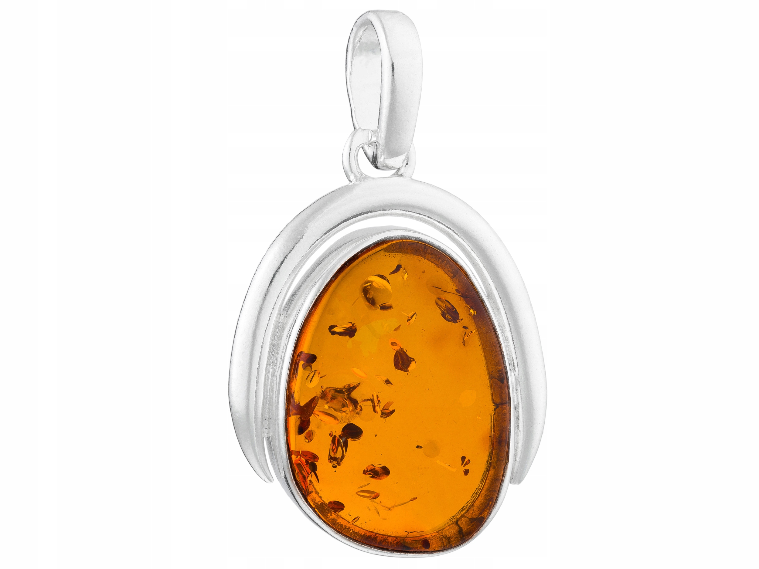 Velký stříbrný přívěsek Unikát s jantarem Ručně vyrobený stříbrný přívěsek