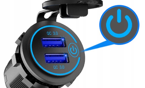USB QC 3.0 QUICK ŁADOWARKA GNIAZDO ON/OFF DOTYKOWA Producent inny