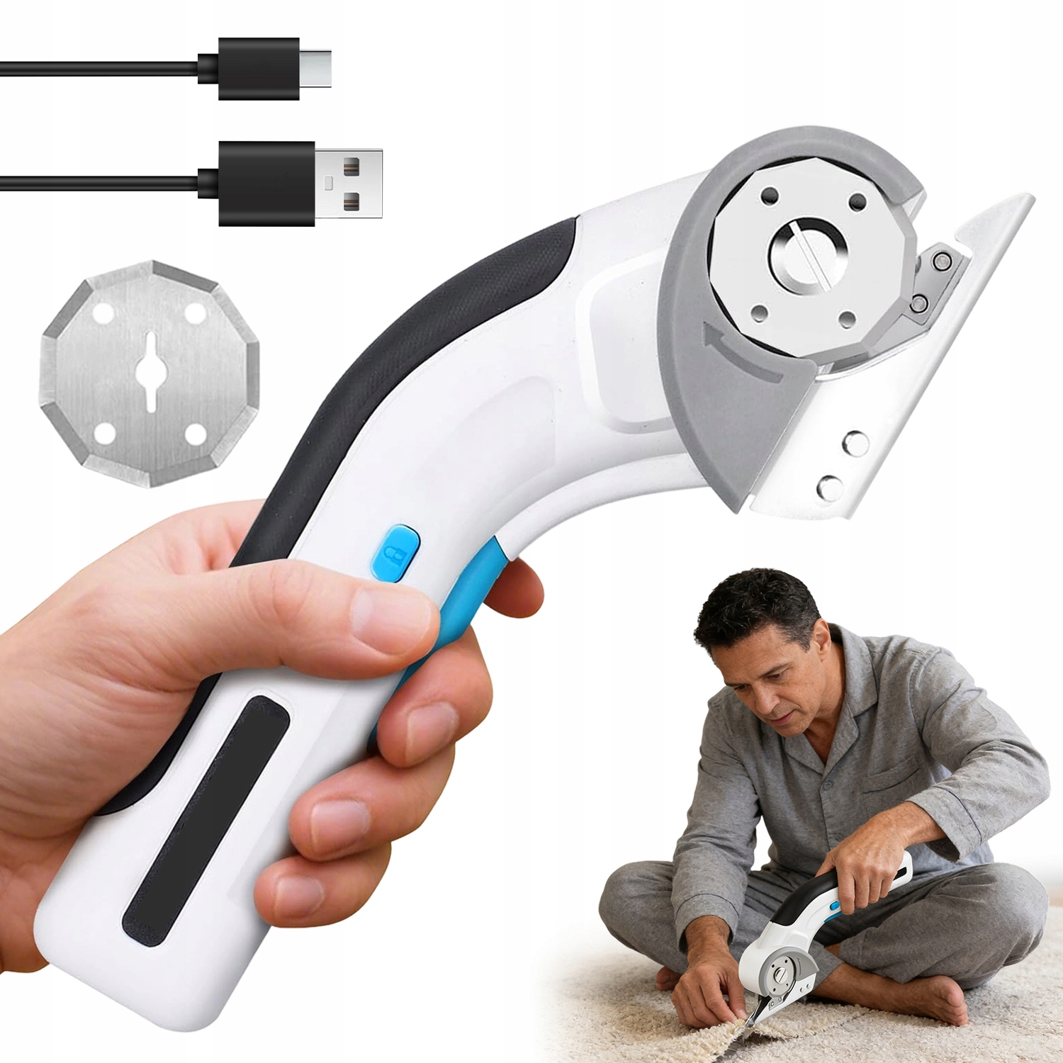 Elektrické Nůžky Na Plsť Z Bavlněné Lepenky Z Plastové Kůže 8 MM 2000 Mah