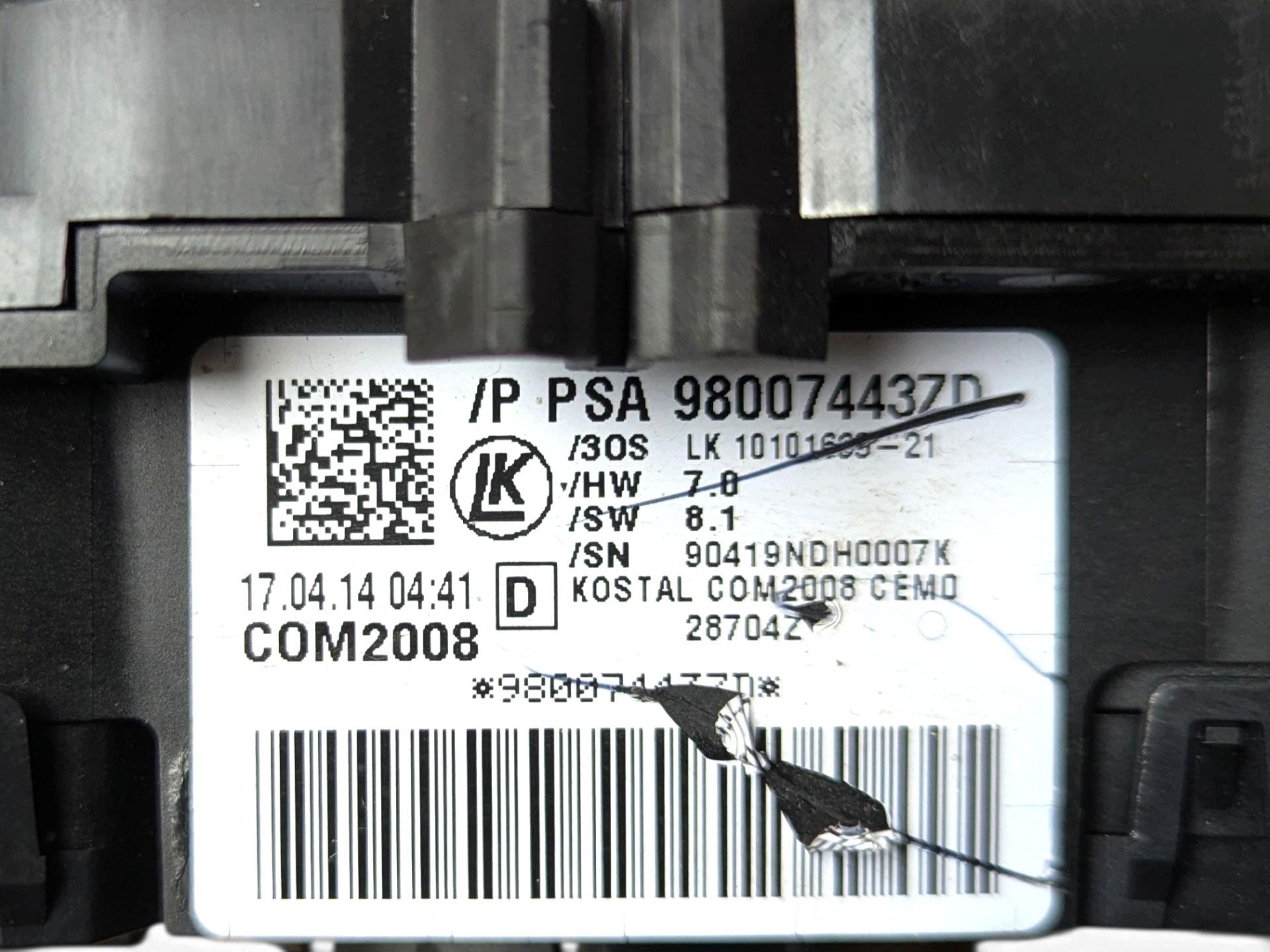DEVIO LUCI TERGICRISTALLO TERGI Citroen DS3 1 2014 98007443ZD