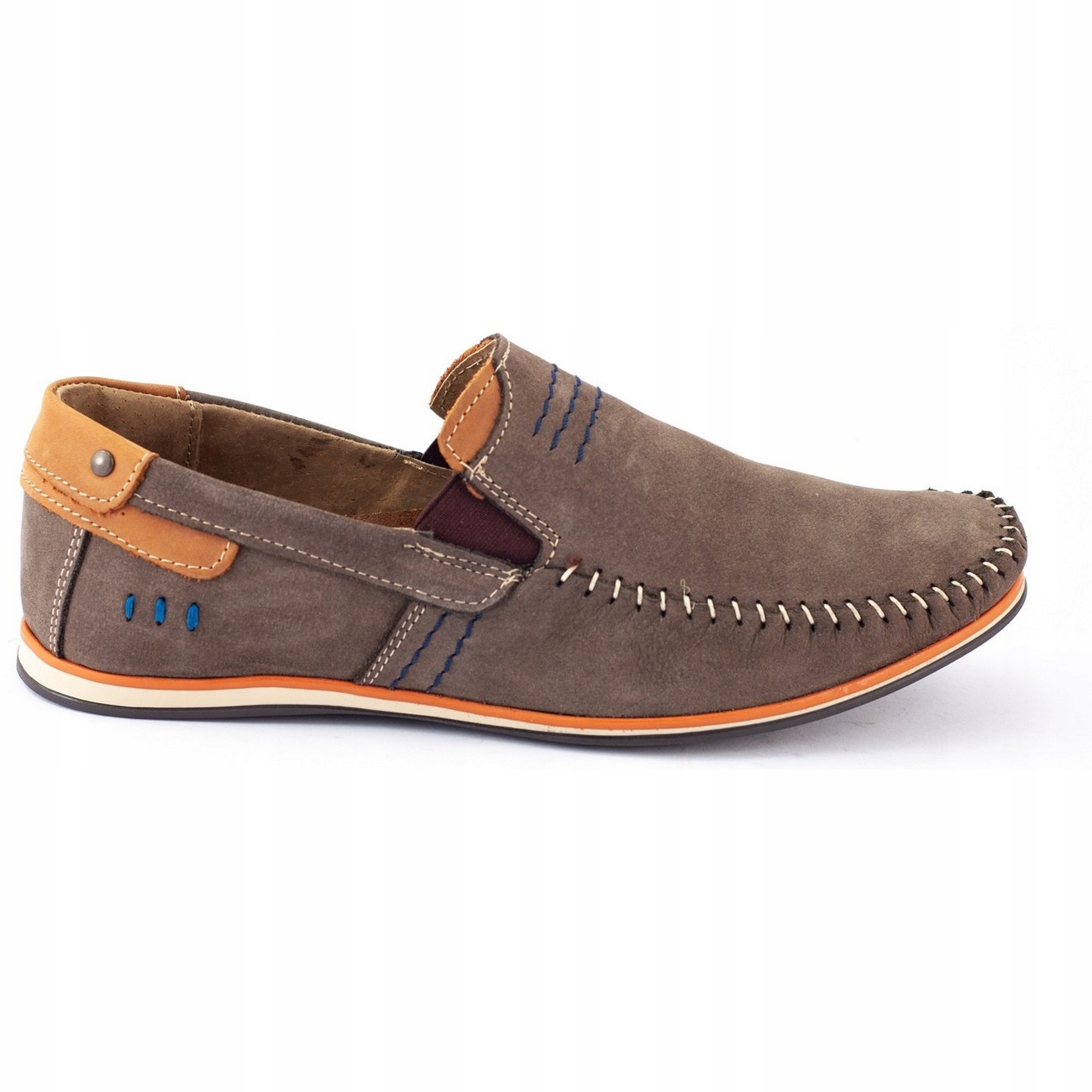 

Buty Męskie Mokasyny Skóra Polskie 876 Brąz 42