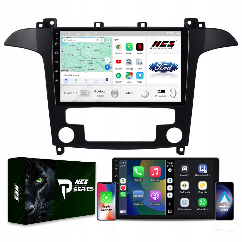 Rádio Navigace Android RS-305 Ford S-Max 2006-2015 2GB 9"