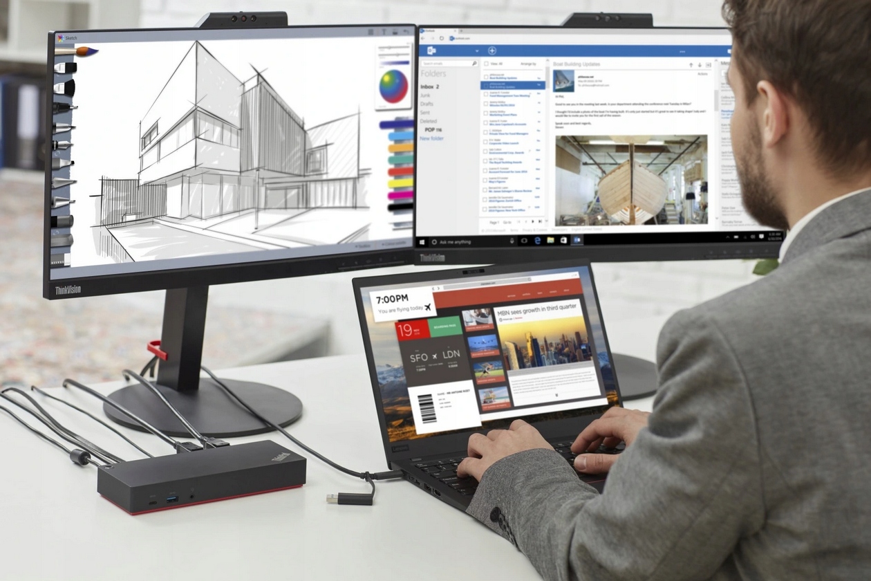 Stacja LENOVO ThinkPad Hybrid USB-C 40AF0135EU 40AF + ZASILACZ Waga produktu z opakowaniem jednostkowym 1.35 kg