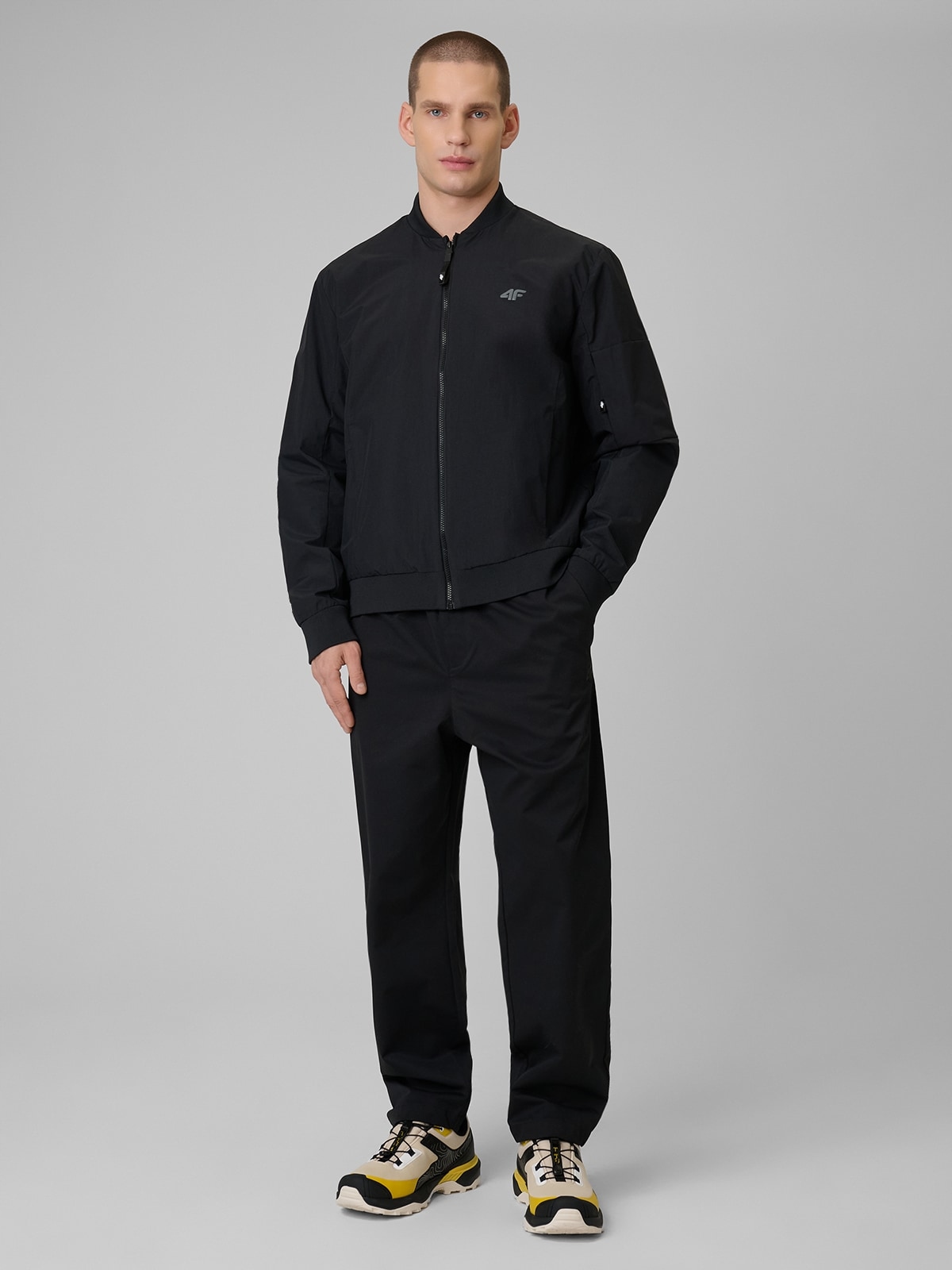 4F Pánská Přechodová Černá Hydrofobní Bunda 3XL