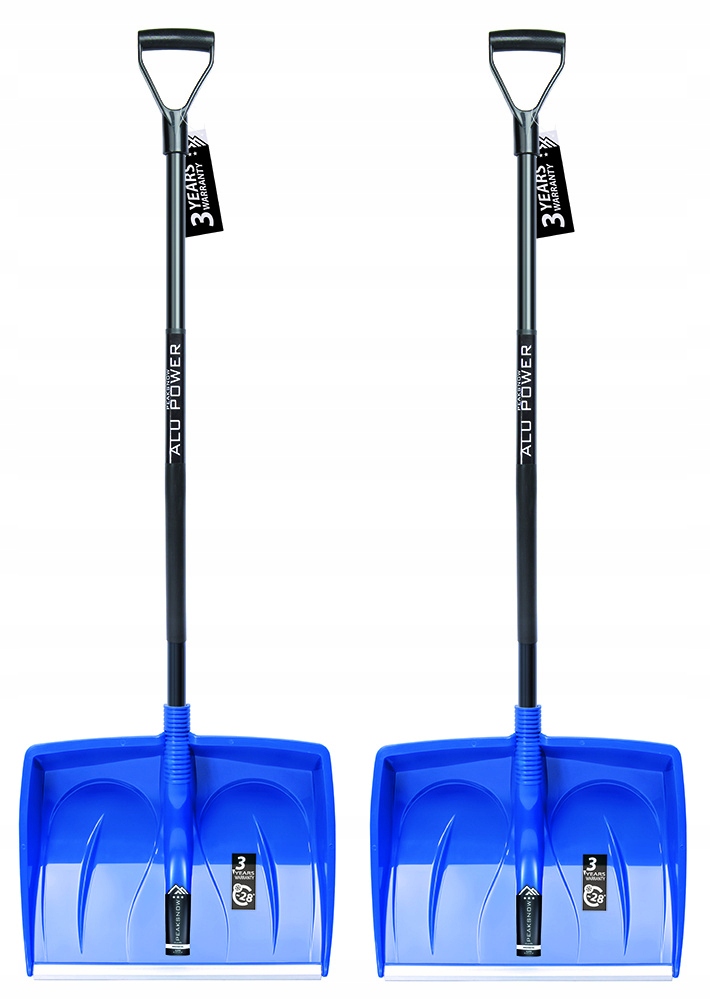 2x Lopata na sníh hliníková ergonomická Ilefe modrá