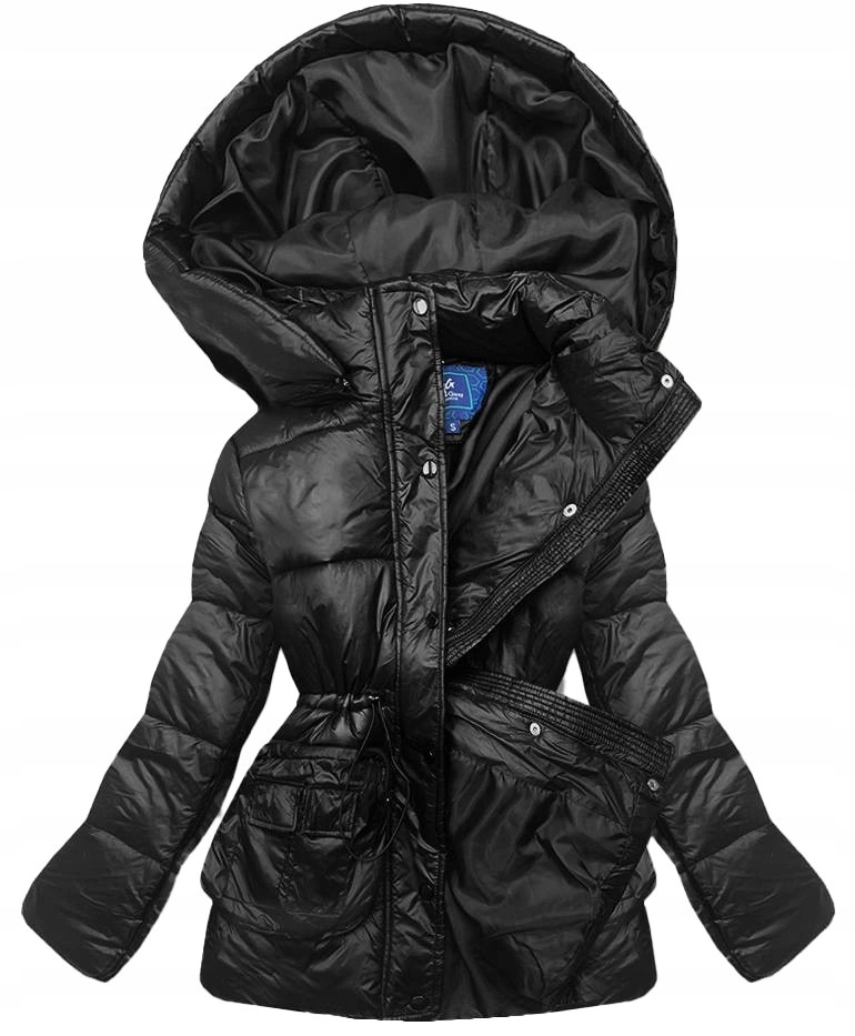 Oversize Bunda S Kapucí AG6-26 Černá M (38)