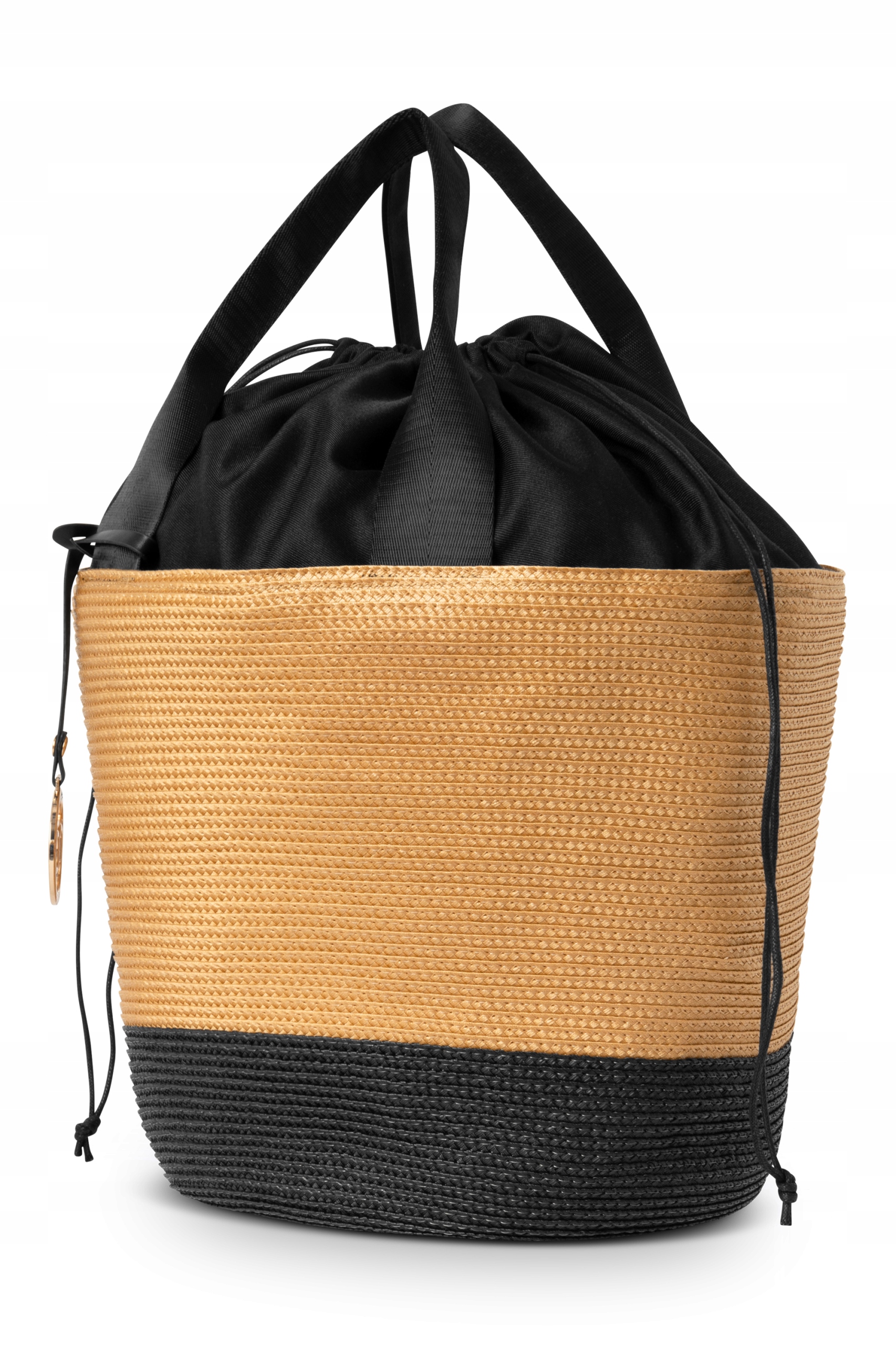 Pleciona torebka NOBO ze ściągaczem beżowa Stan opakowania oryginalne