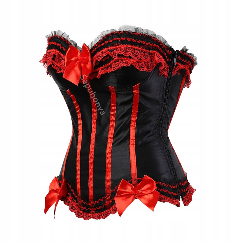 Sapubonva Lace up corsets bustiers top sexy satin Wzór dominujący bez wzoru