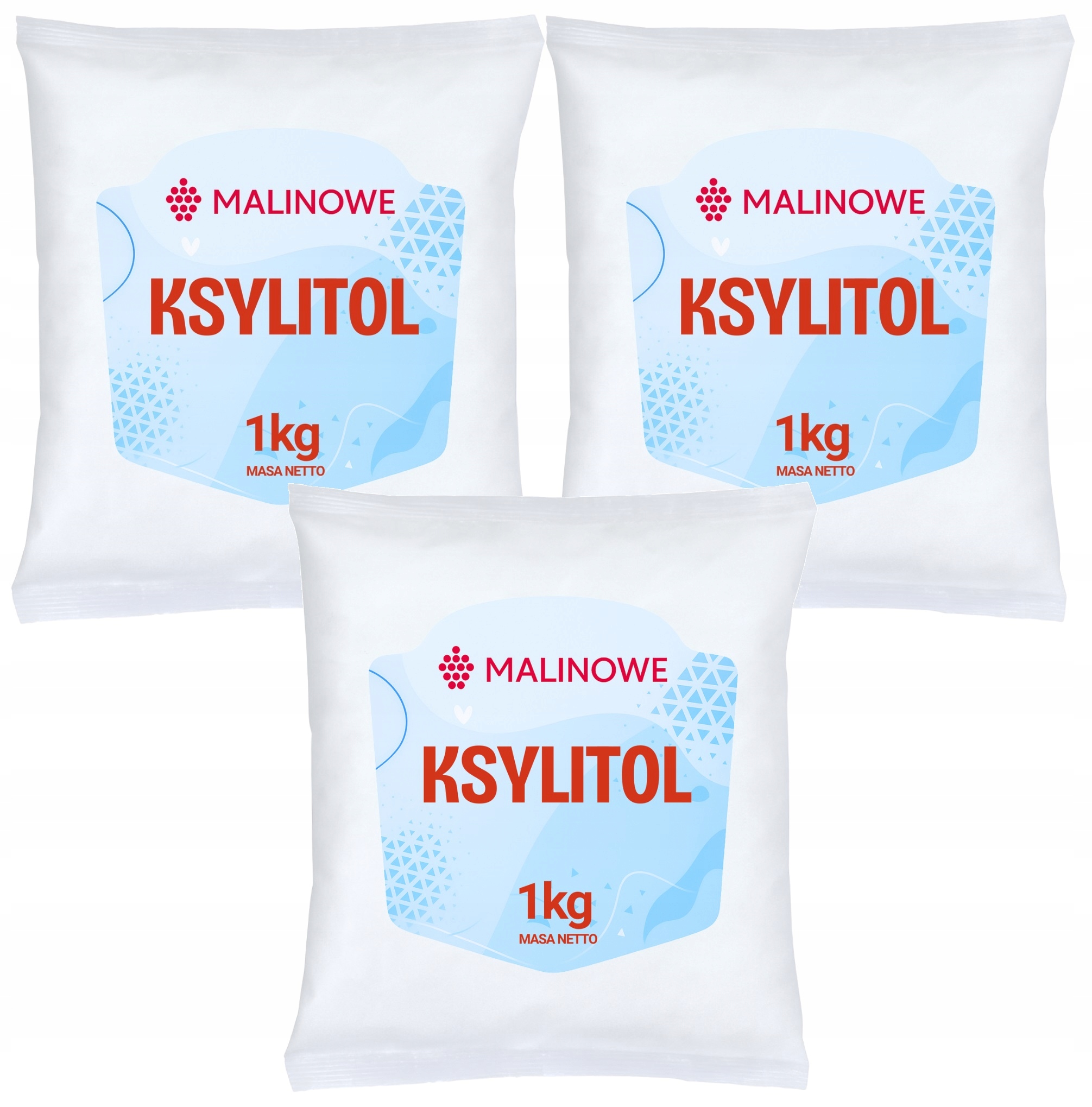 Levně Sada Xylitol 3x1kg Přírodní Sladidlo Cukr Vynikající Prémiová Kvalita