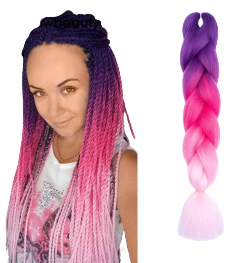 WŁOSY SYNTETYCZNE WARKOCZYKI OMBRE DREDY PROSTE 25