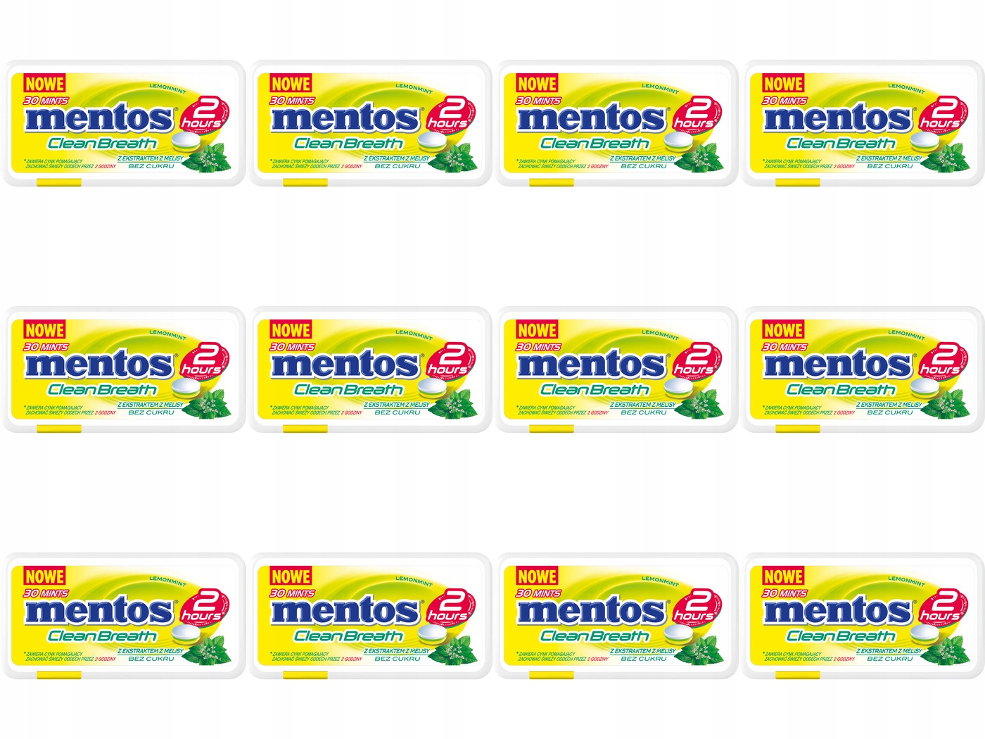 Levně 12 x 21 g Mentos Pastilky dražé bez cukru s příchutí citronové meduňky Karton