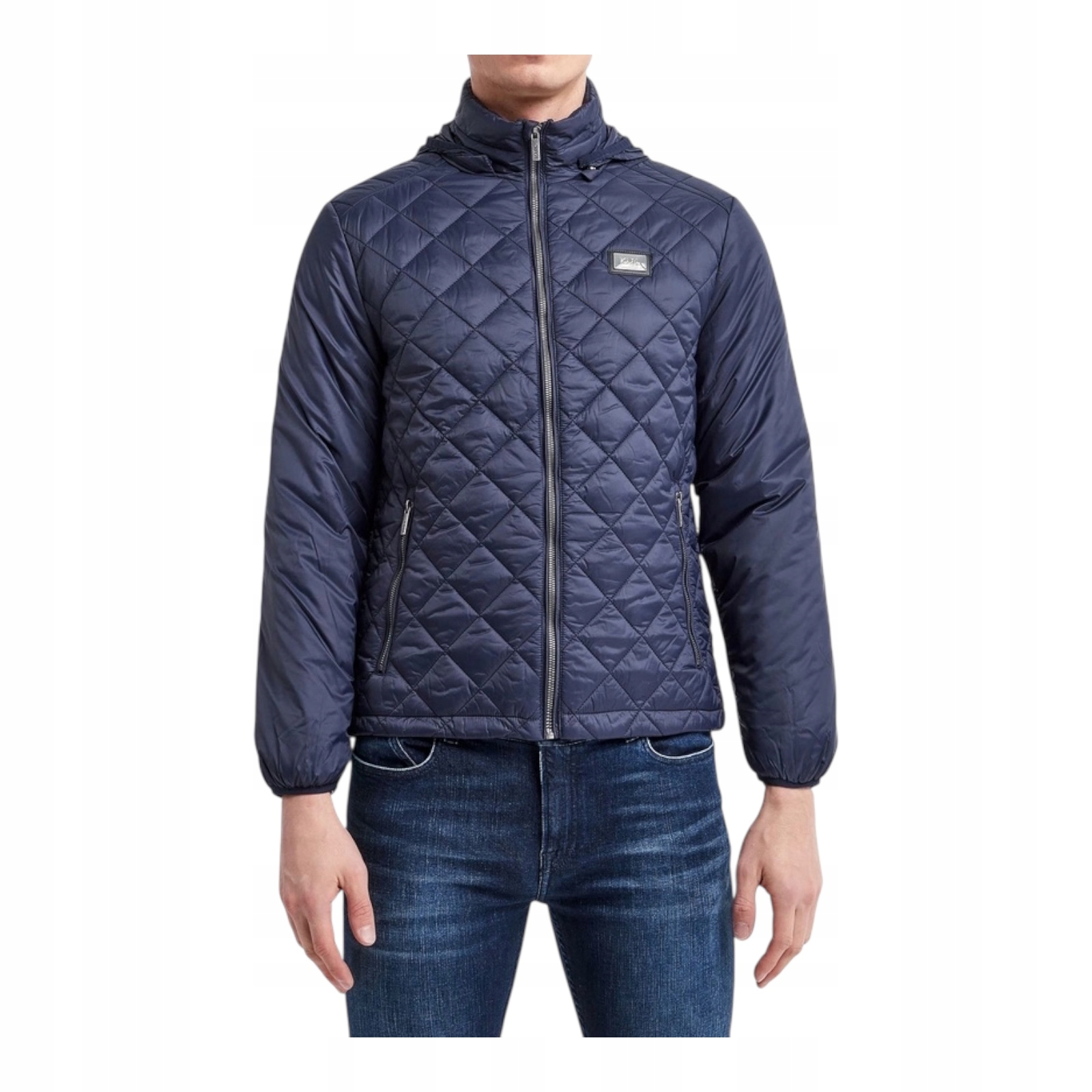 Pánská prošívaná bunda Karl Lagerfeld Hooded Blouson 505024 Tmavě modrá Vel. 48