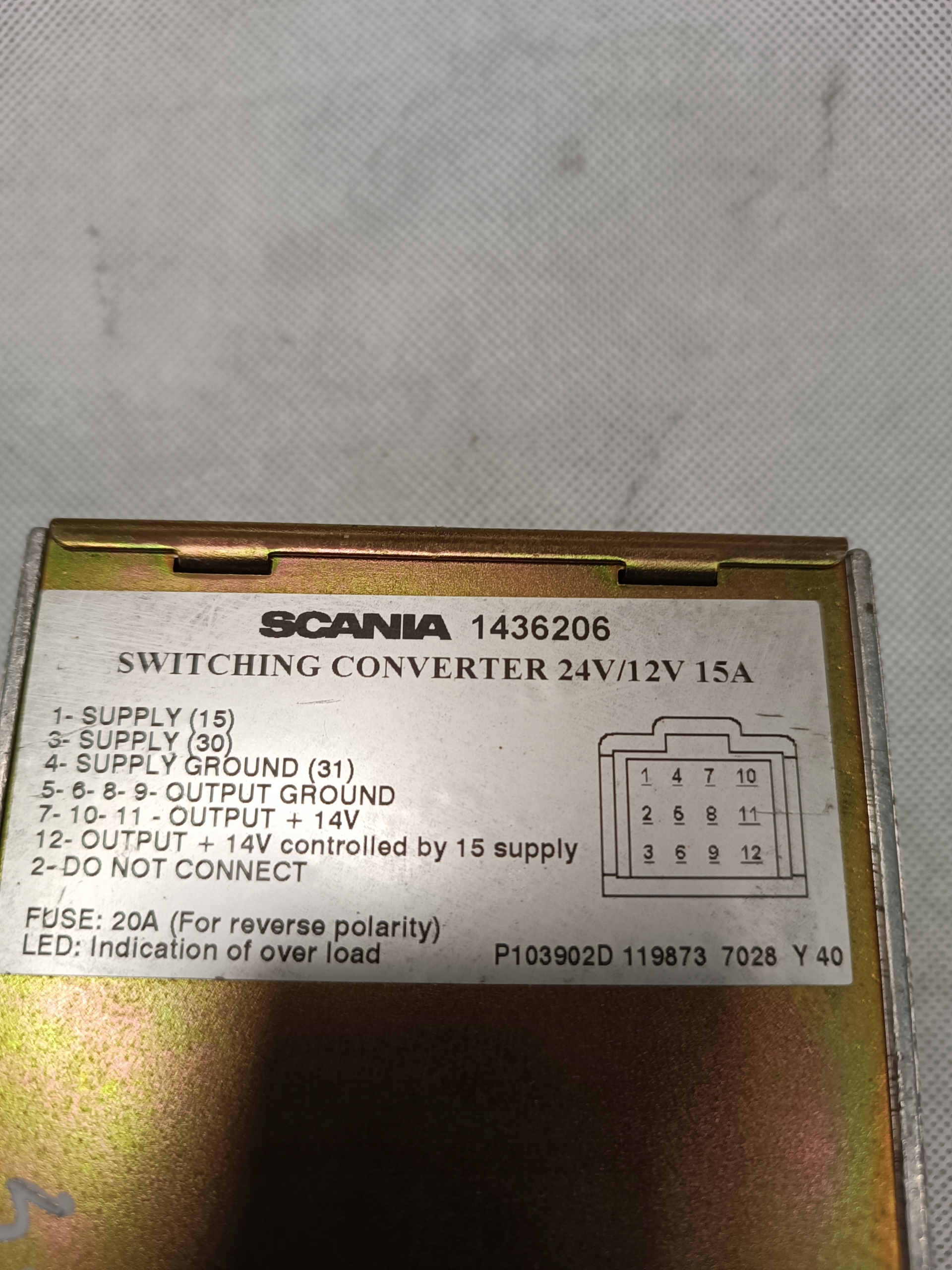 Centralina di tensione SCANIA 1436206