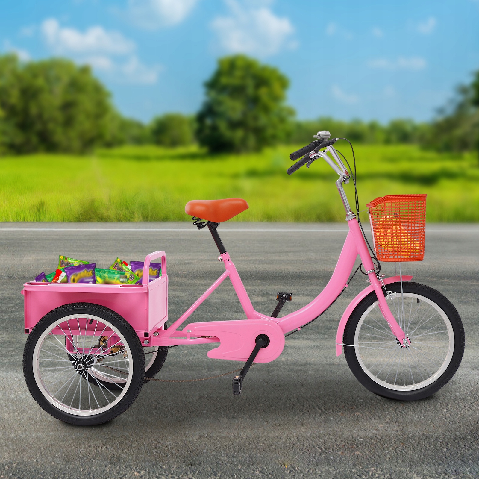 Różowy trójkołowiec 155X102CM Model Rower trójkołowy