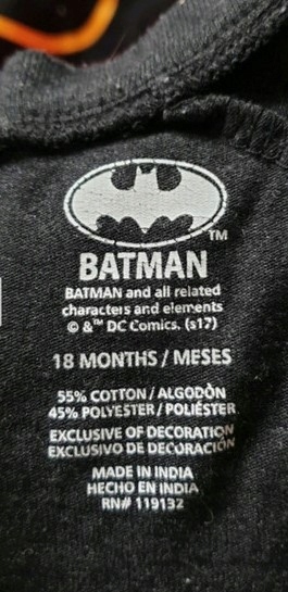 400 Piżamka Batman rozmiar 80 Kod producenta 12325