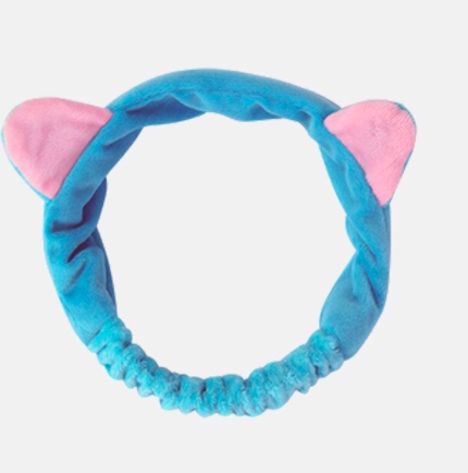 OPASKA KOSMETYCZNA NA GŁOWĘ WELUROWA NIEBIESKA Materiał dominujący welur