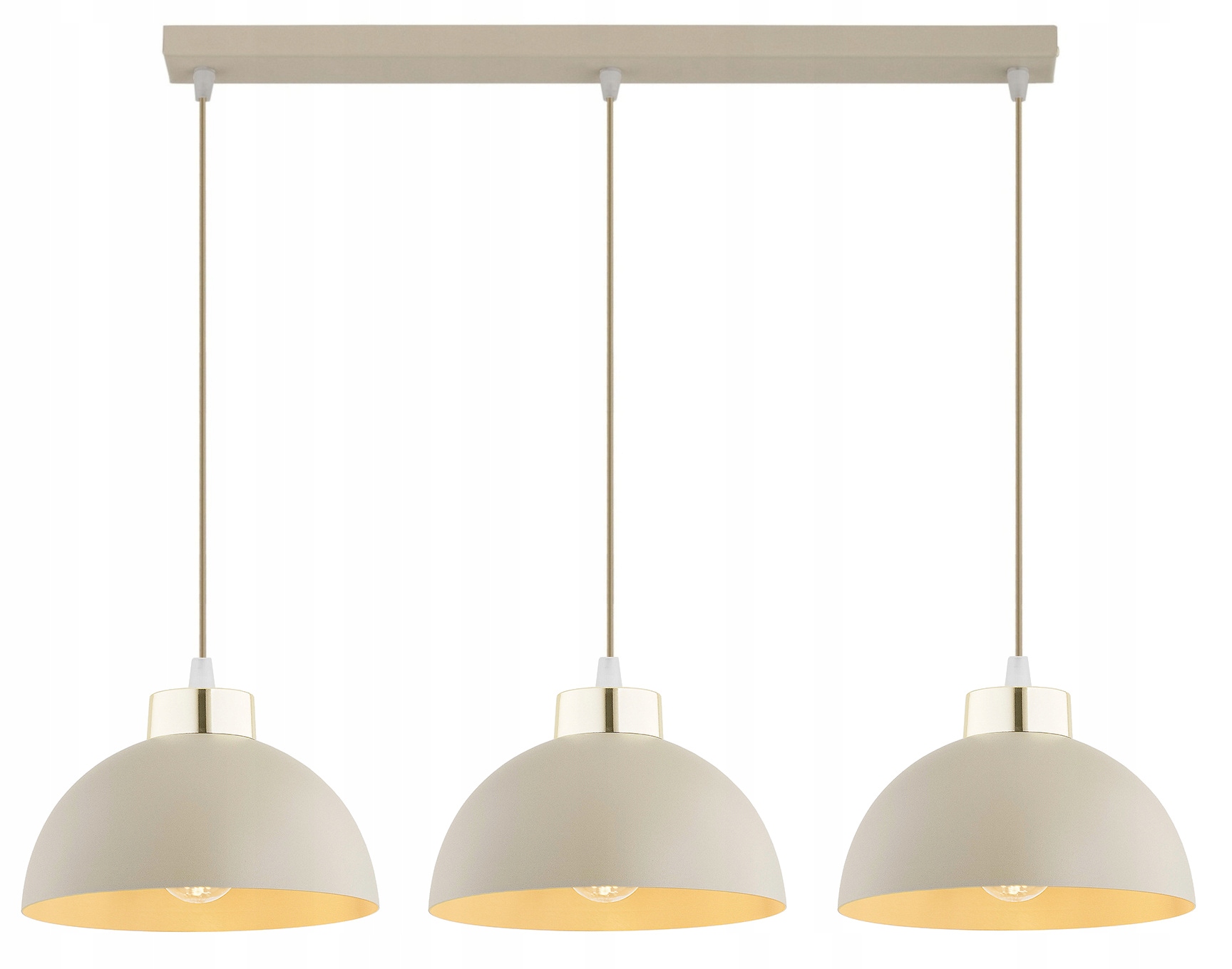 Lampa Wisząca Zwis Plafon Żyrandol Półkula Ecru Beżowa Kaszmir Moon Led