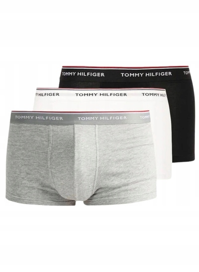 Tommy Hilfiger Pánské boxerky 3-Pack černá/šedá/bílá, Velikost S