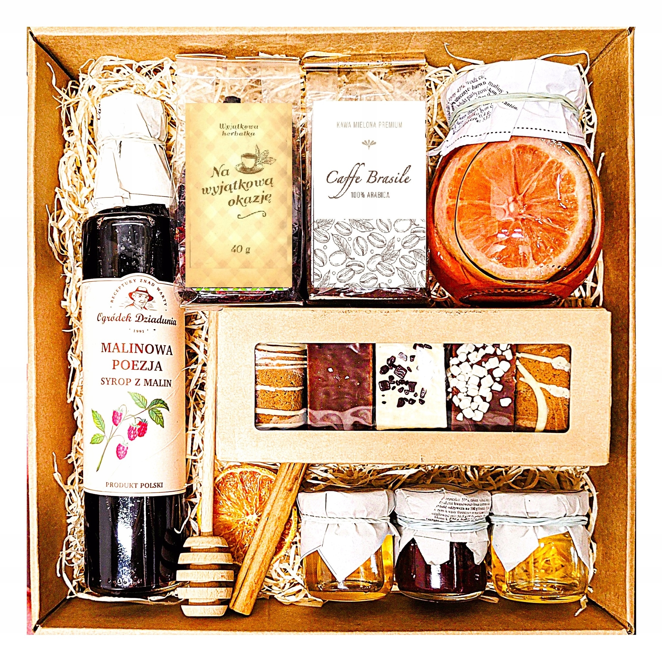 Levně Dárkový Koš Dárek Sirup Perníky Čaj Káva Citrony