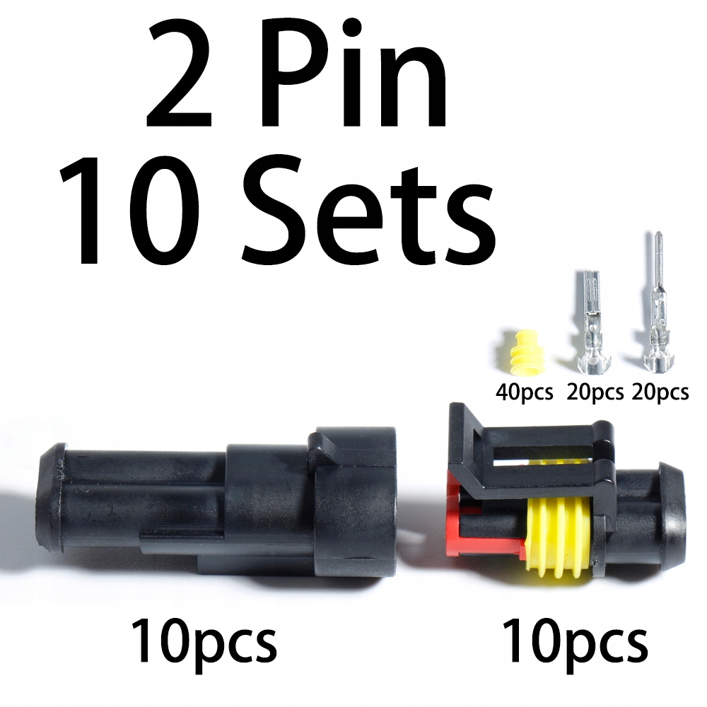Samochodu Złącze Hermetyczne Konektor Superseal 2-PIN Wodoszczelne IP67