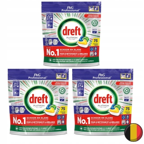 Dreft Platinum Lemon Tabletki do Zmywarki 3x75 szt 225 szt (Belgia)