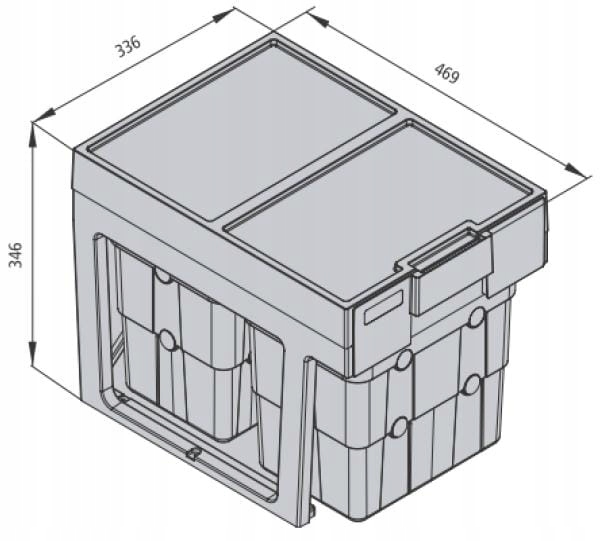

Kosz pojemnik segregator śmieci do szafki 40cm 30l