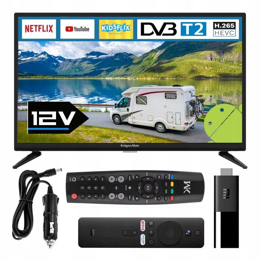 

Telewizor do kampera 24" Android Netflix 12V
