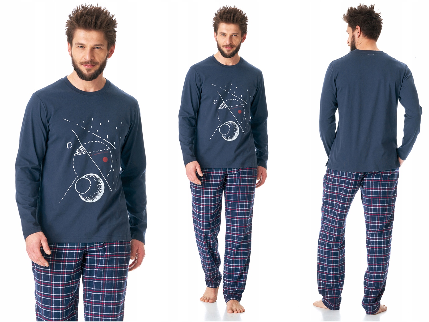 Pánské bavlněné pyžamo s potiskem Mns 616 XXL