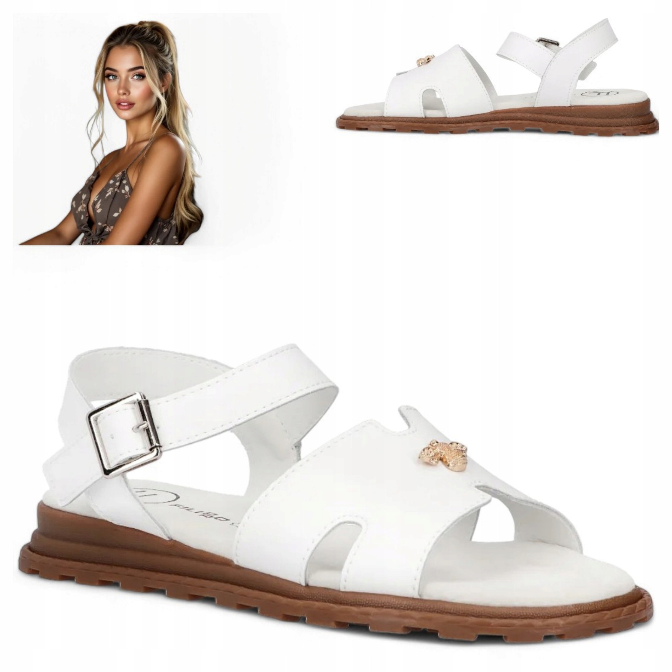 Dámské kožené sandály 36 Filippo na nízkém podpatku Elegantní Pohodlné